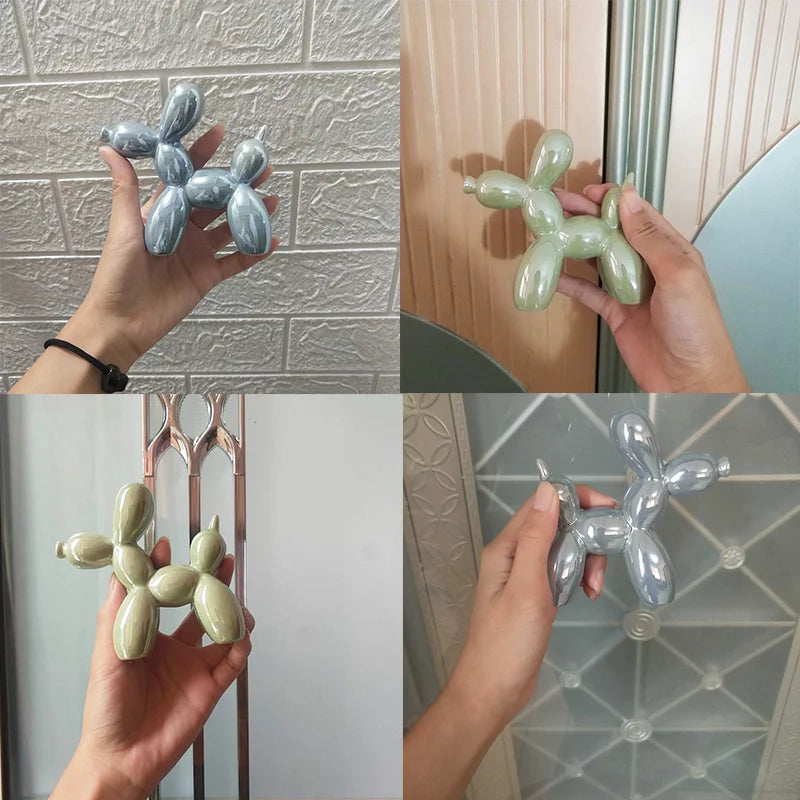 Ceramic Balloon Dog Statue – Modern Desk & Shelf Decor