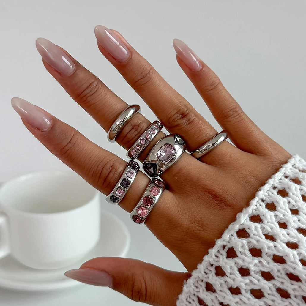 Safira Vintage Geometric Ring Set