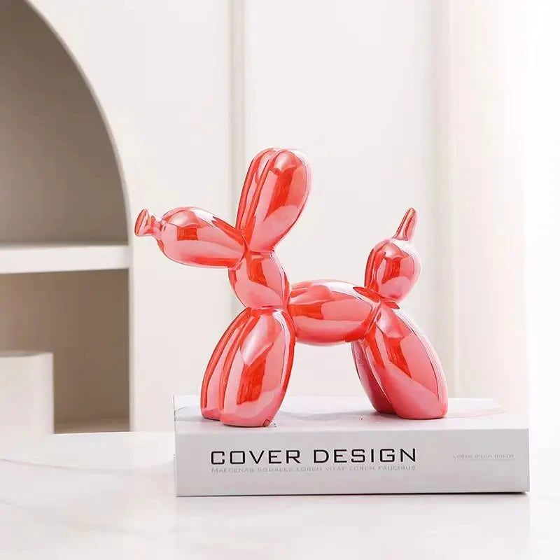 Ceramic Balloon Dog Statue – Modern Desk & Shelf Decor