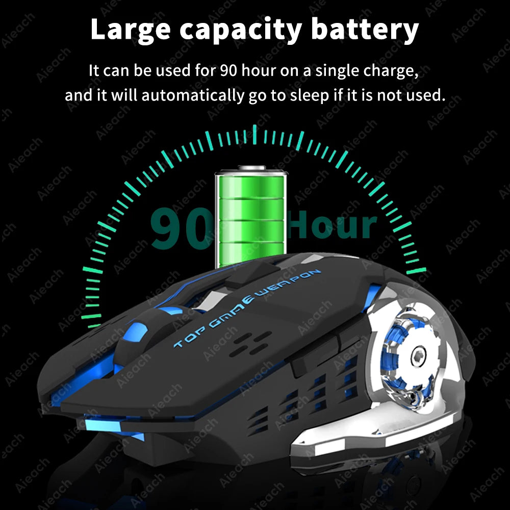 Wireless Bluetooth Gaming Mouse – Rechargeable RGB Ergonomic Design