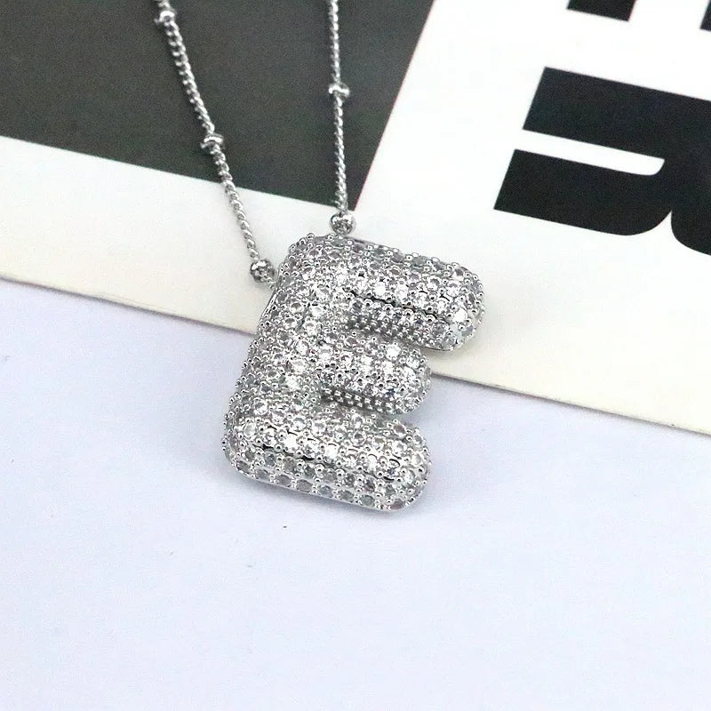 Mavi CZ Initial Necklace