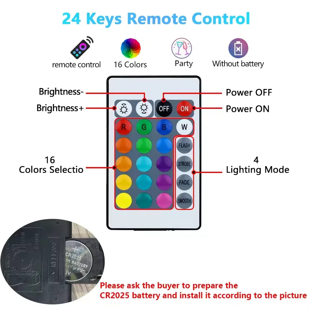 16 Colors RGB LED Light Bulb – Dimmable with Remote Control (E27)