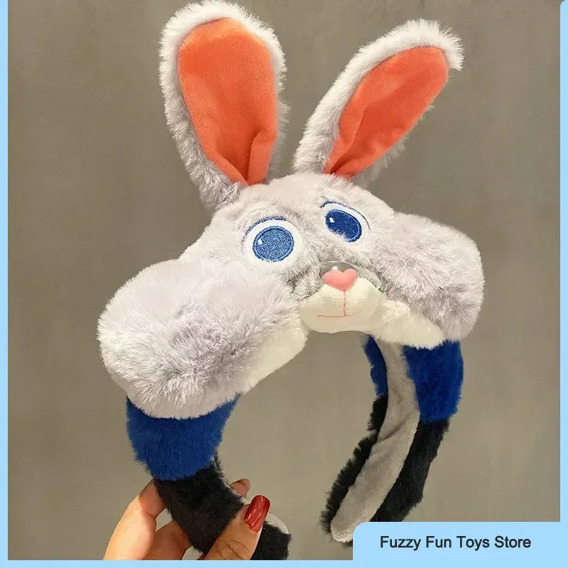 Cute Cartoon Wash Face Hair Hoop – Plush Character Headband