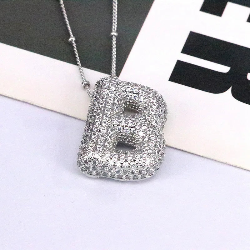 Mavi CZ Initial Necklace